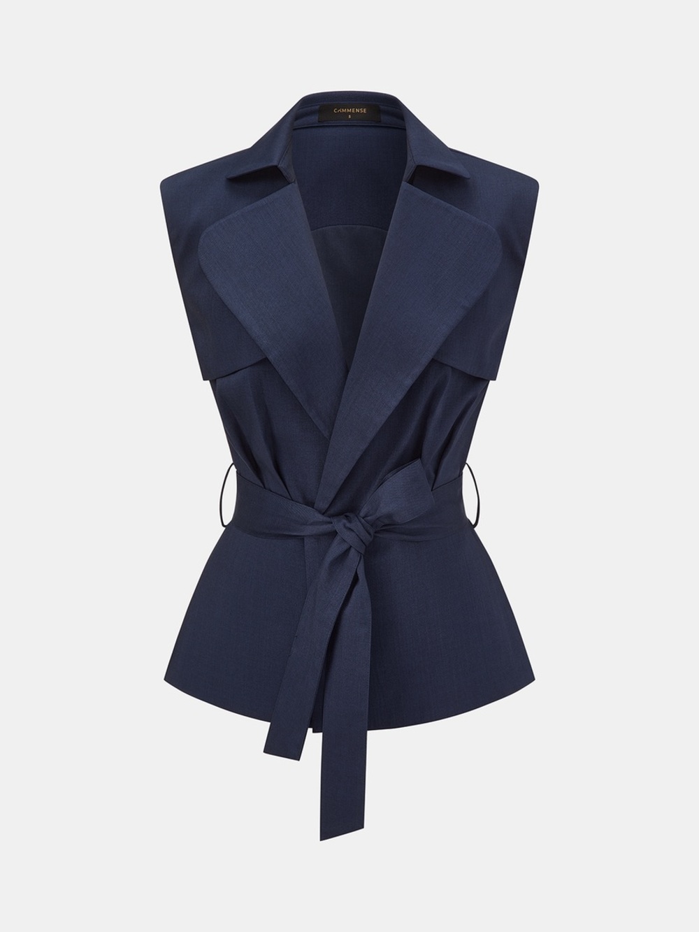 Commense Sleeveless Belted Blazer Vest